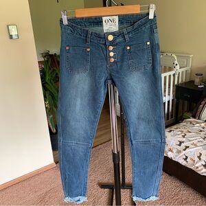 One Teaspoon Low Rise Slim Cropped Jeans 25